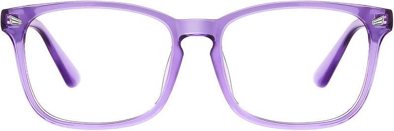 TIJN Blue Light Blocking Glasses for Women Men Clear Frame Square Nerd Eyeglasses Anti Blue Ray Computer Screen Glasses (Purple) - Image 1